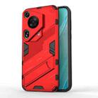 For Huawei Pura 70 Ultra Punk Armor 2 in 1 PC + TPU Phone Case with Holder(Red) - 1
