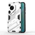 For Huawei Pura 70 Ultra Punk Armor 2 in 1 PC + TPU Phone Case with Holder(White) - 1