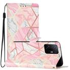 For Xiaomi Mi 11T / Mi 11T Pro Colored Drawing Leather Phone Case(Pink Marble) - 1