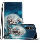 For Xiaomi Redmi 9A Colored Drawing Leather Phone Case(Twin Wolves) - 1