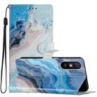 For Xiaomi Redmi 9A Colored Drawing Leather Phone Case(Blue Marble) - 1