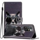 For Xiaomi Redmi 10 Colored Drawing Leather Phone Case(Sunglasses Cat) - 1