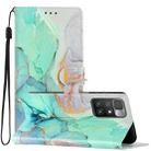 For Xiaomi Redmi 10 Colored Drawing Leather Phone Case(Green Marble) - 1