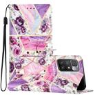 For Xiaomi Redmi 10 2022 Colored Drawing Leather Phone Case(Purple Marble) - 1