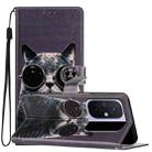 For Xiaomi Redmi 12C Colored Drawing Leather Phone Case(Sunglasses Cat) - 1