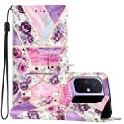 For Xiaomi Redmi 12C Colored Drawing Leather Phone Case(Purple Marble) - 1