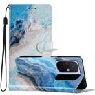 For Xiaomi Redmi 12C Colored Drawing Leather Phone Case(Blue Marble) - 1