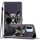 For Xiaomi Redmi  A1 Colored Drawing Leather Phone Case(Sunglasses Cat) - 1