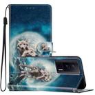 For Xiaomi Redmi K60 Colored Drawing Leather Phone Case(Twin Wolves) - 1
