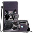 For Xiaomi Redmi Note 8T Colored Drawing Leather Phone Case(Sunglasses Cat) - 1