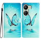 For Xiaomi Redmi 13C Colored Drawing Leather Phone Case(Blue Butterfly) - 1