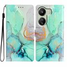 For Xiaomi Redmi 13C Colored Drawing Leather Phone Case(Green Marble) - 1