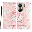 For Xiaomi Redmi 13C Colored Drawing Leather Phone Case(Pink Marble) - 1