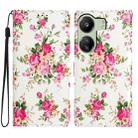 For Xiaomi Redmi 13C Colored Drawing Leather Phone Case(Peonies) - 1