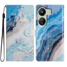 For Xiaomi Redmi 13C Colored Drawing Leather Phone Case(Blue Marble) - 1