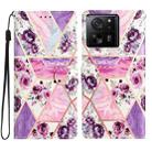 For Xiaomi 13T 5G Colored Drawing Leather Phone Case(Purple Marble) - 1