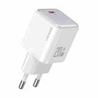 USAMS US-CC183 PD 20W USB-C/Type-C Single Port Electroplating Charger, EU Plug(White) - 1