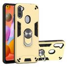For Samsung Galaxy A11 / M11 2 in 1 Armour Series PC + TPU Protective Case with Ring Holder(Gold) - 1