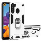 For Samsung Galaxy A21(EU Version) 2 in 1 Armour Series PC + TPU Protective Case with Ring Holder(Silver) - 1