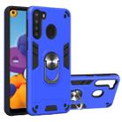 For Samsung Galaxy A21(EU Version) 2 in 1 Armour Series PC + TPU Protective Case with Ring Holder(Dark Blue) - 1