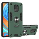 For Xiaomi Redmi Note 9S / Note 9 Pro / Note 9 Pro Max 2 in 1 Armour Series PC + TPU Protective Case with Ring Holder(Dark Green) - 1