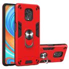 For Xiaomi Redmi Note 9S / Note 9 Pro / Note 9 Pro Max 2 in 1 Armour Series PC + TPU Protective Case with Ring Holder(Red) - 1