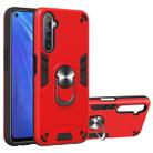 For OPPO Realme 6 2 in 1 Armour Series PC + TPU Protective Case with Ring Holder(Red) - 1