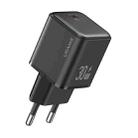 USAMS US-CC186 PD 30W USB-C/Type-C Single Port Electroplating Charger, EU Plug(Black) - 1