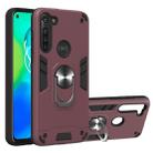 For Motorola Moto G8 Power 2 in 1 Armour Series PC + TPU Protective Case with Ring Holder(Wine Red) - 1