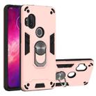 For Motorola One Hyper 2 in 1 Armour Series PC + TPU Protective Case with Ring Holder(Rose Gold) - 1