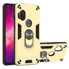 For Motorola One Hyper 2 in 1 Armour Series PC + TPU Protective Case with Ring Holder(Gold) - 1