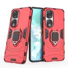 For Honor 90 Magnetic Ring Holder PC + TPU Phone Case(Red) - 1