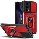 For Xiaomi Poco F5 Pro Sliding Camera Cover Design TPU Hybrid PC Phone Case(Red) - 1