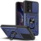 For Xiaomi Poco F5 Pro Sliding Camera Cover Design TPU Hybrid PC Phone Case(Blue) - 1