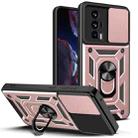 For Xiaomi Poco F5 Pro Sliding Camera Cover Design TPU Hybrid PC Phone Case(Rose Gold) - 1