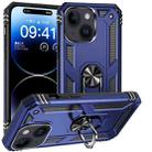 For iPhone 15 Plus Shockproof TPU + PC Phone Case with Holder(Blue) - 1