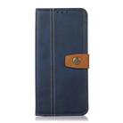 For iPhone 16 Pro Max Stitching Thread Calf Texture Leather Phone Case(Blue) - 2