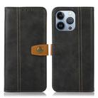 For iPhone 16 Pro Max Stitching Thread Calf Texture Leather Phone Case(Black) - 1