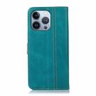 For iPhone 16 Pro Stitching Thread Calf Texture Leather Phone Case(Light Green) - 3