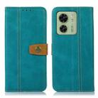 For Motorola Edge 40 5G Stitching Thread Calf Texture Leather Phone Case(Light Green) - 1