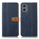 For Motorola Moto G 5G 2023 Stitching Thread Calf Texture Leather Phone Case(Blue) - 1