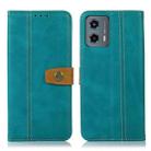 For Motorola Moto G 5G 2023 Stitching Thread Calf Texture Leather Phone Case(Light Green) - 1