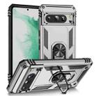 For Google Pixel 8 Pro Shockproof TPU + PC Phone Case with Holder(Silver) - 1