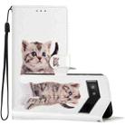 For Google Pixel 6 Pro Colored Drawing Leather Phone Case(Little Tabby Cat) - 1