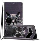 For Google Pixel 7 Pro Colored Drawing Leather Phone Case(Sunglasses Cat) - 1