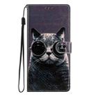 For Google Pixel 9a Colored Drawing Leather Phone Case(Sunglasses Cat) - 3