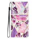 For Google Pixel 9a Colored Drawing Leather Phone Case(Purple Marble) - 3