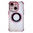 For iPhone 14 Plus 6D Electroplating Armor Magsafe Phone Case(Pink) - 1