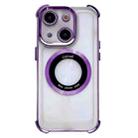 For iPhone 14 Plus 6D Electroplating Armor Magsafe Phone Case(Purple) - 1