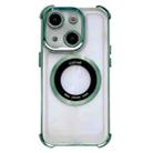 For iPhone 13 6D Electroplating Armor Magsafe Phone Case(Green) - 1